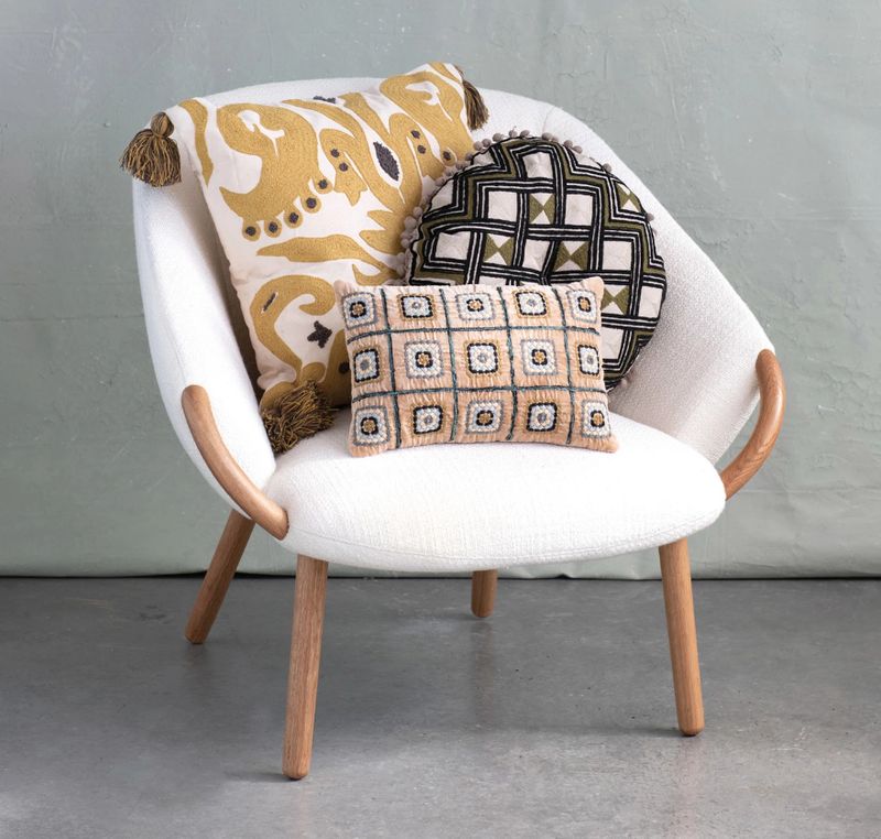 Square Cotton Embroidered 20"