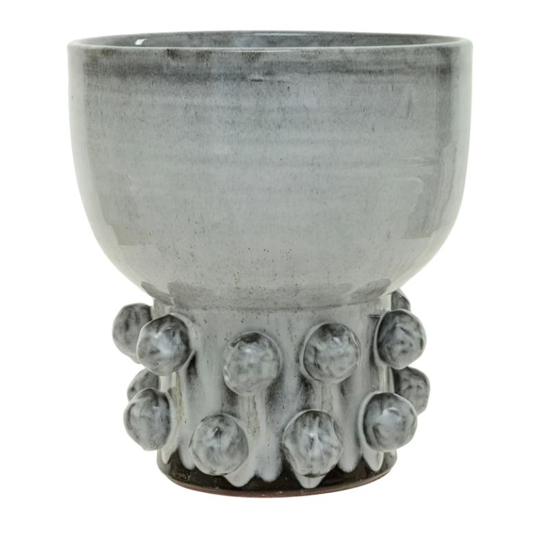 Terra-Cotta Footed Vase w/ Raised Dots