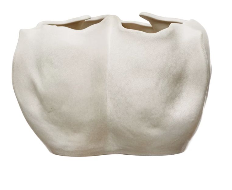 Matte Cream Stoneware Planter