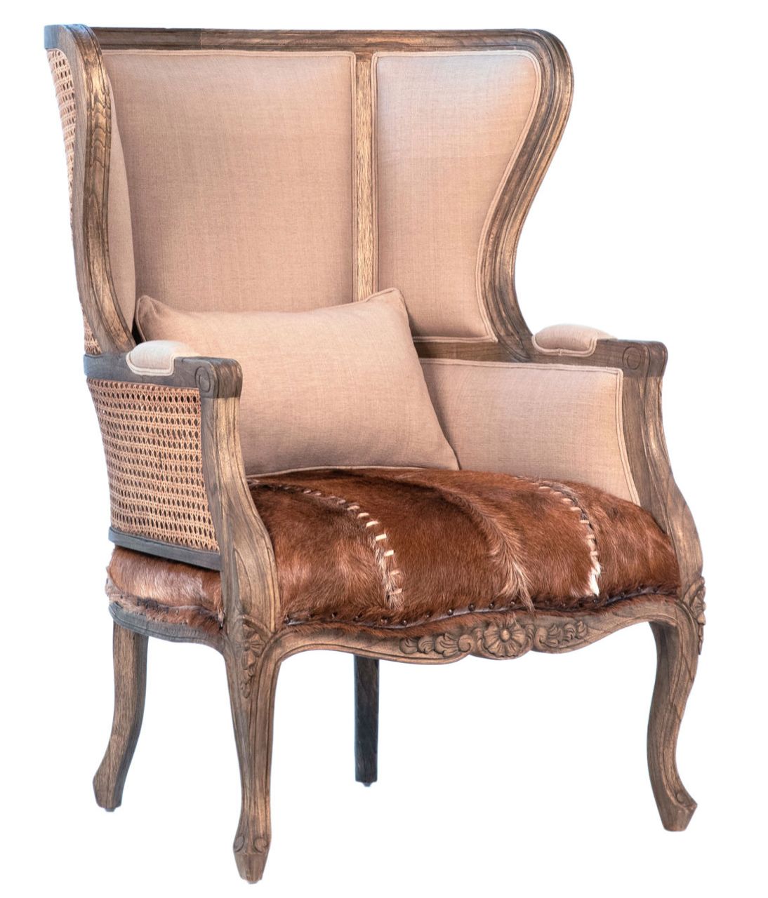 Wingback Accent With Hide Graymont