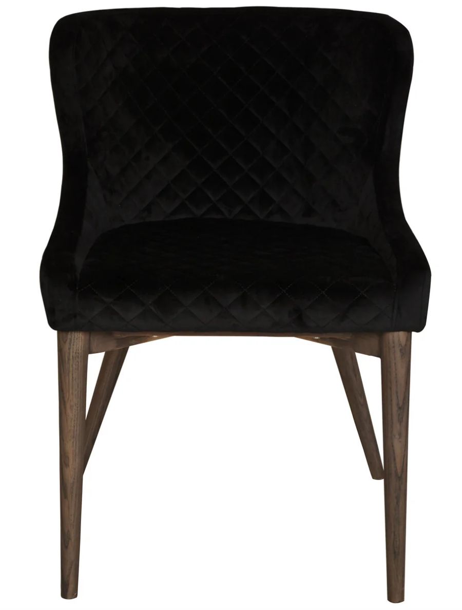 Mila Dining Chair - Black Velvet
