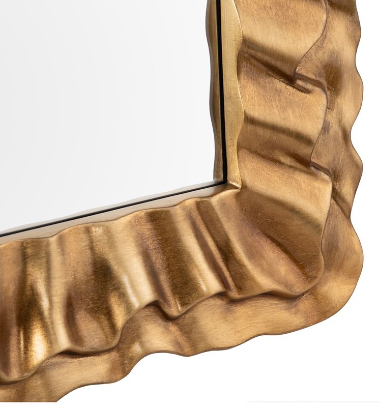 28"X40" Gold Scalloped Mirror