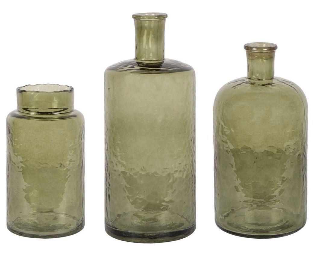 Sura Hammered Glass Vases S/3