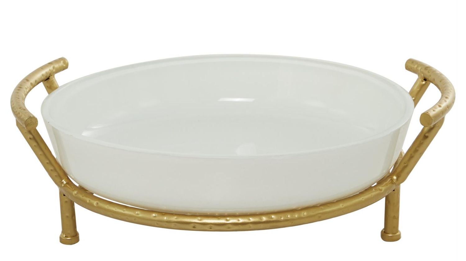 Glass Metal Bowl W/Stand 19”