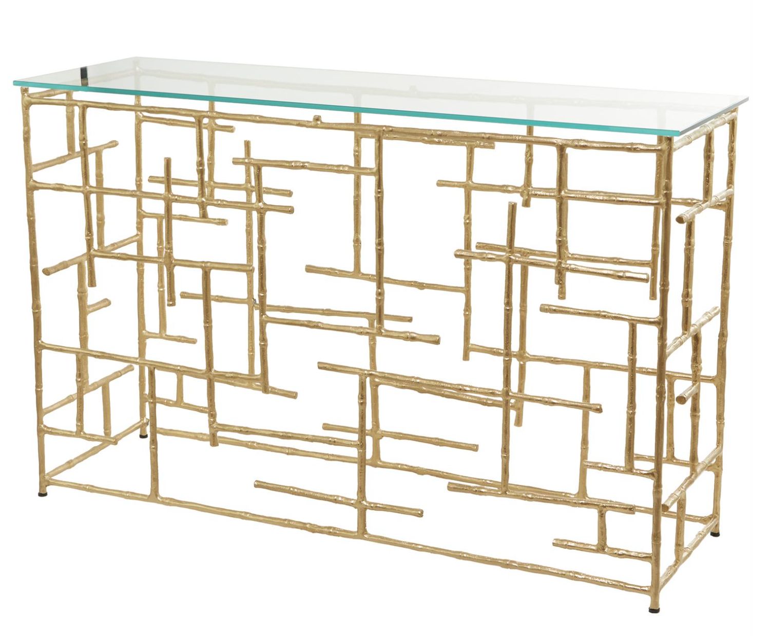 Metal Glass Console 51”X32”H