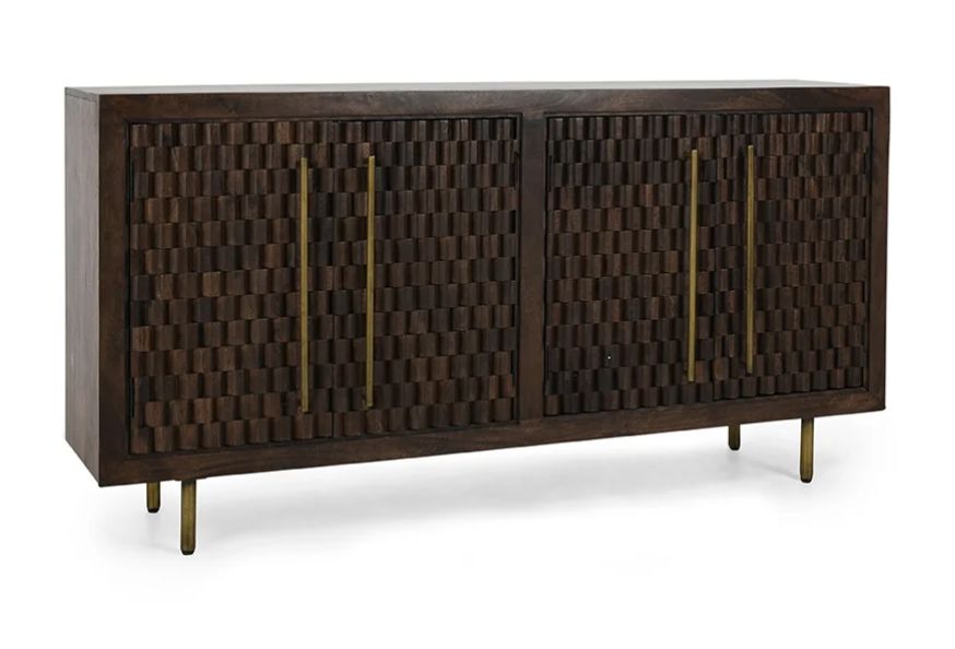 Norwood Mango Wood 4Dr Buffet Bark Brown