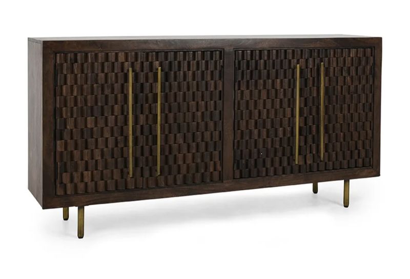 Norwood Mango Wood 4Dr Buffet Bark Brown