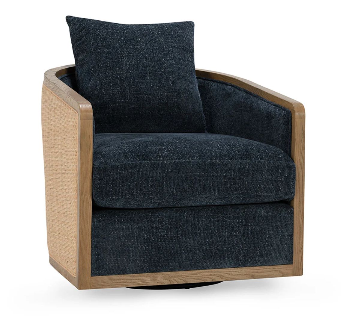 Bahama Swivel Accent Chair Blue