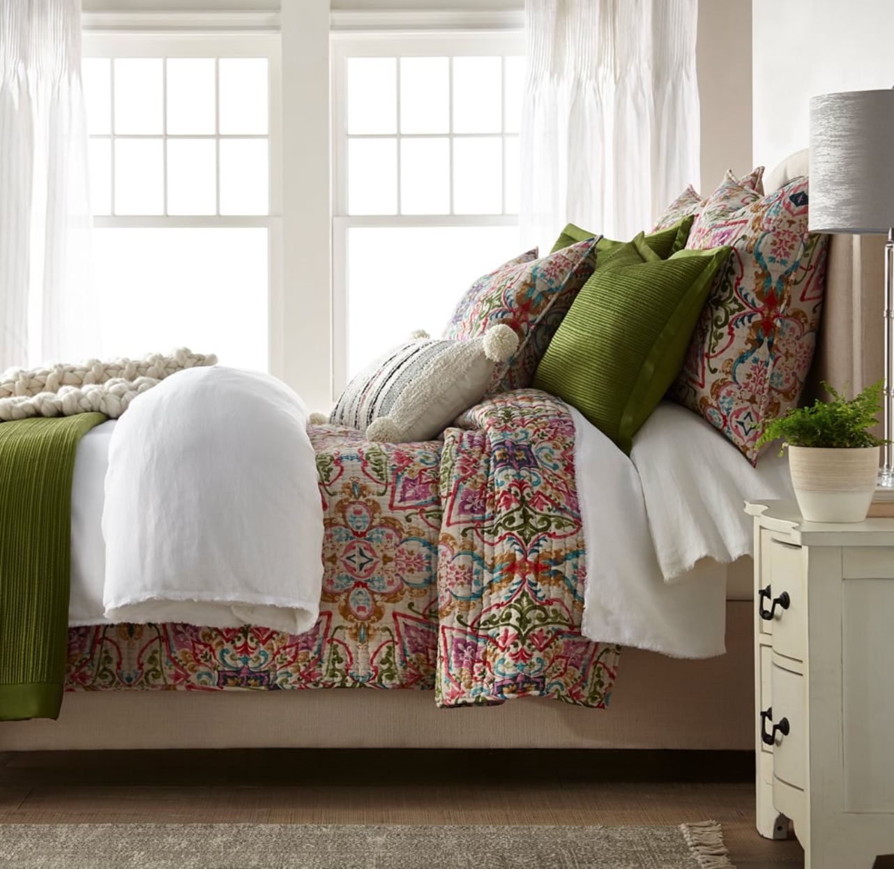 Monaco Quilt Set-  King Quilt w/ 3 Euro Shams