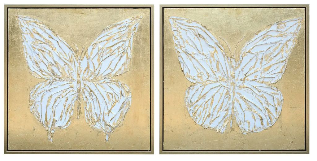 Gold Butterfly Art Set of 2