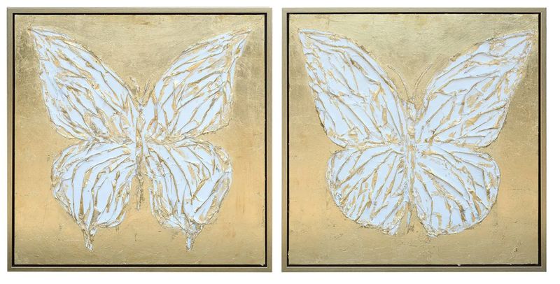 Gold Butterfly Art Set of 2