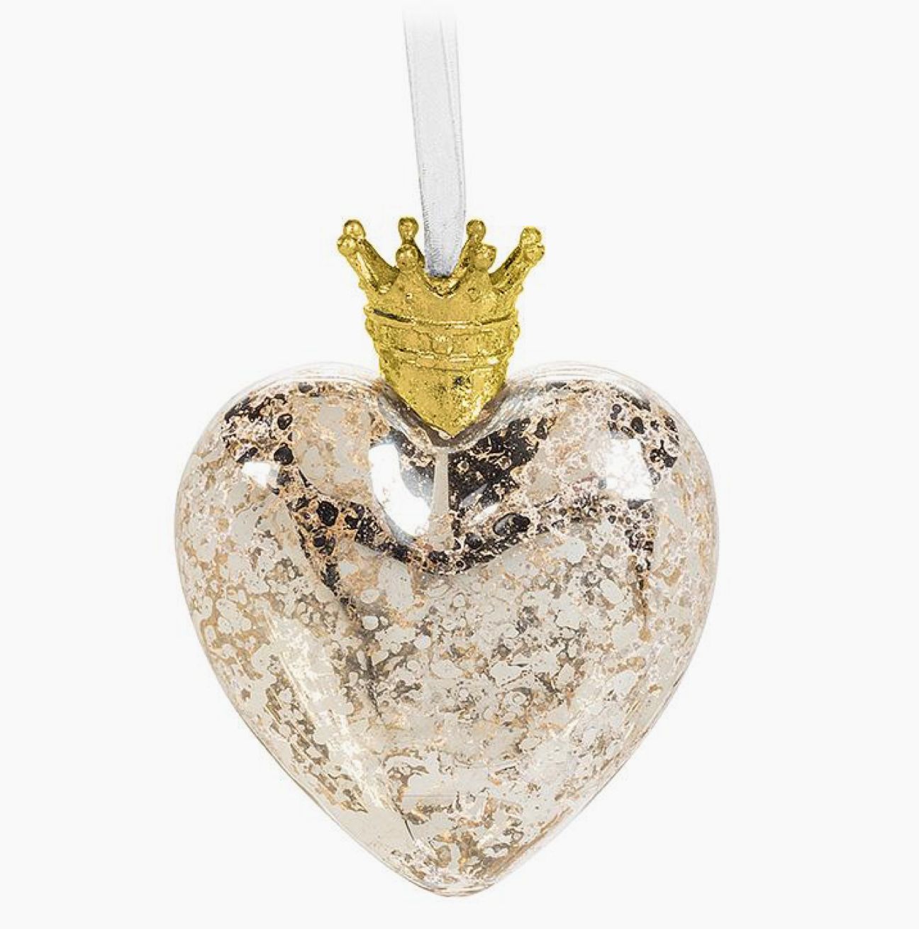 Heart with Crown Ornament-3&quot;W