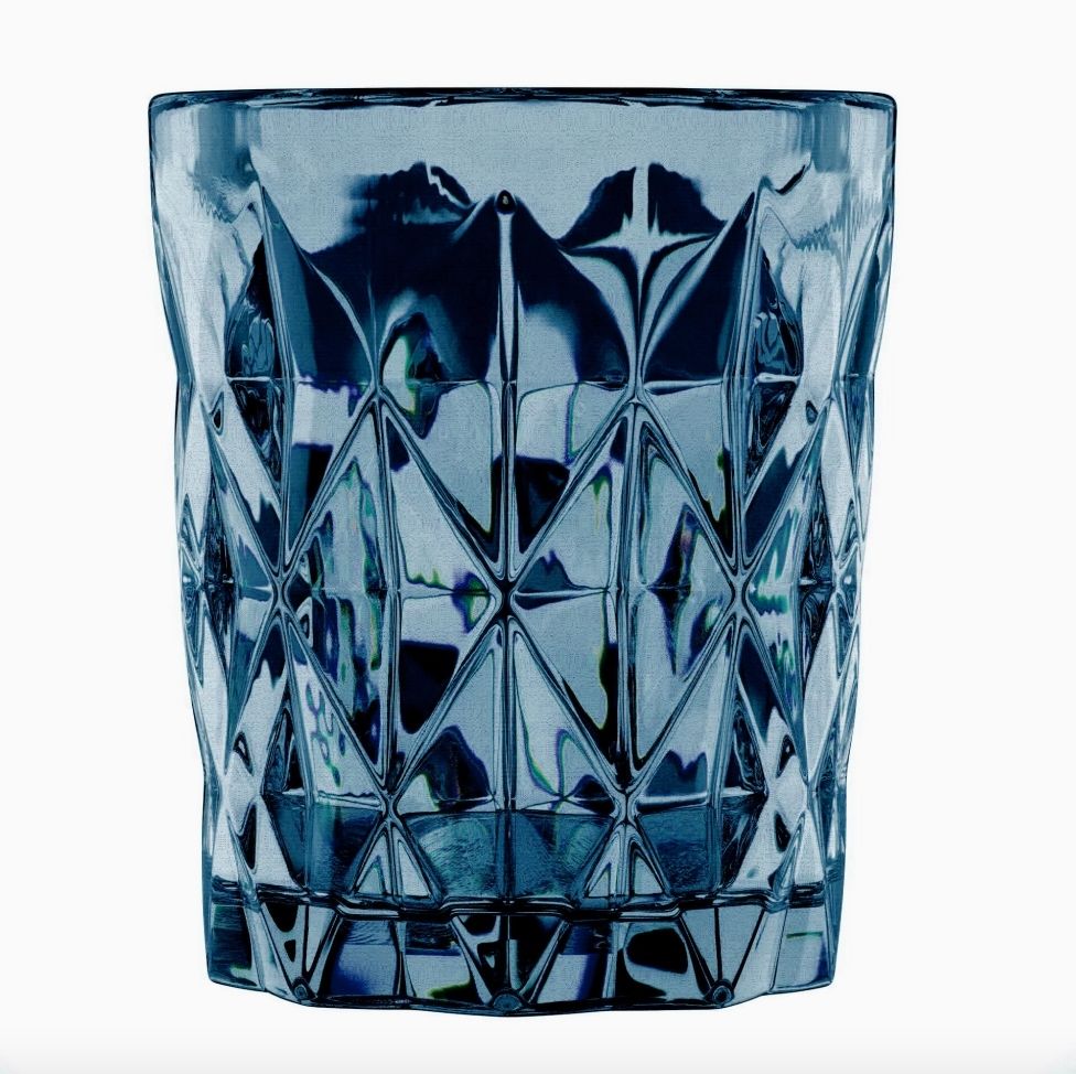 Blue Vintage Whiskey and Water Glasses Set of 6 8.96 Fl oz