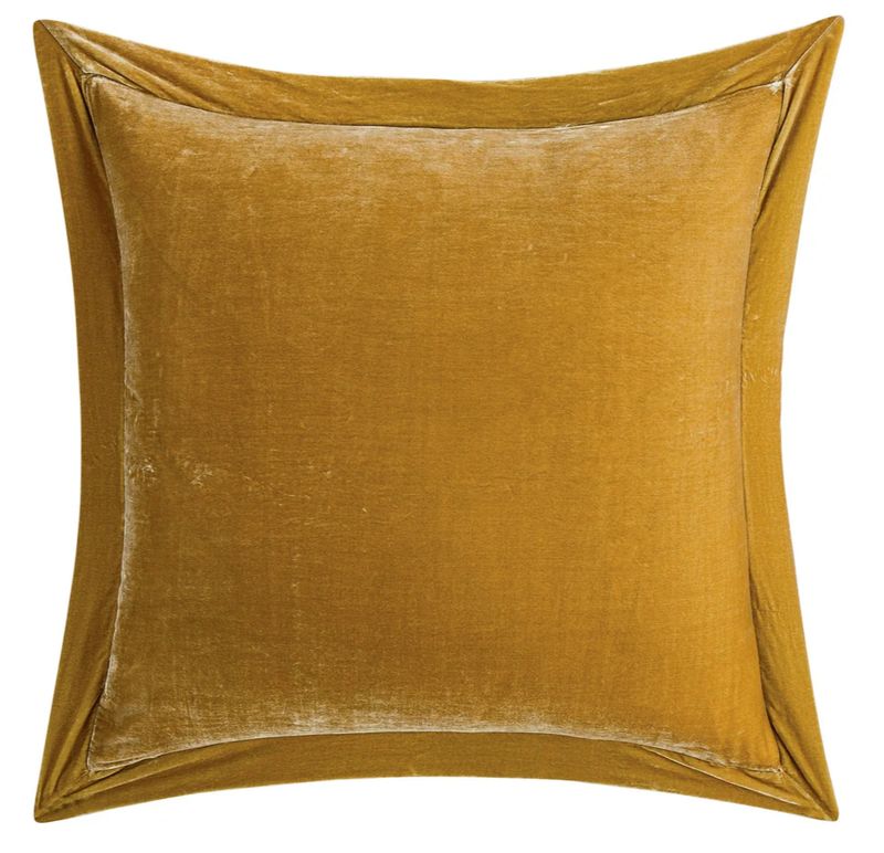 Stella Faux Silk Velvet Flanged Euro Saffron