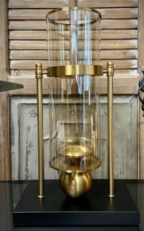 Black &amp; Gold Candleholder 17&quot;H