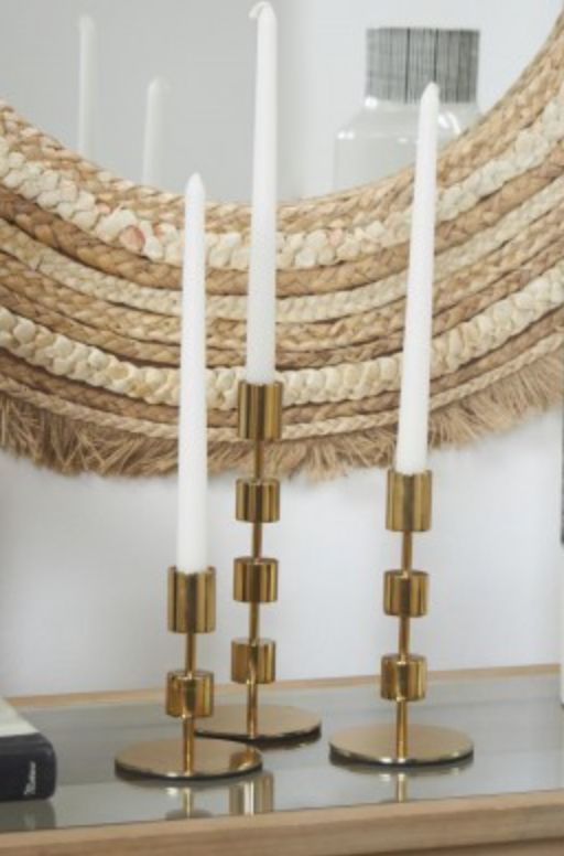 Gold Benson Candlesticks Set of 3