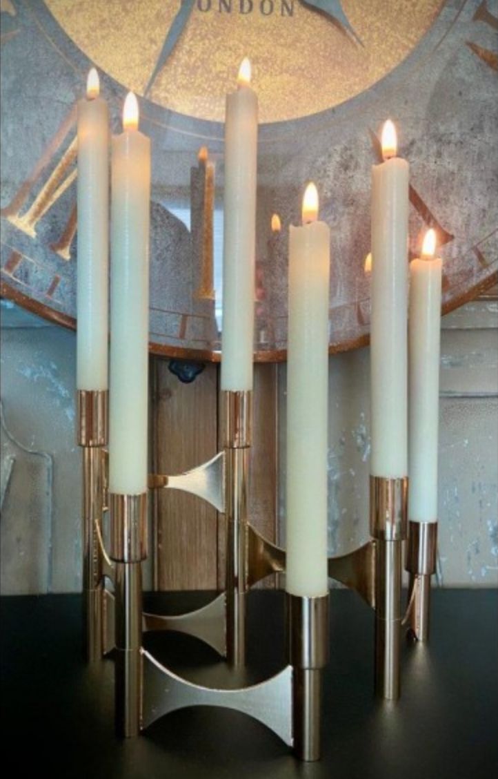 Gold Metallic Taper Candleholder