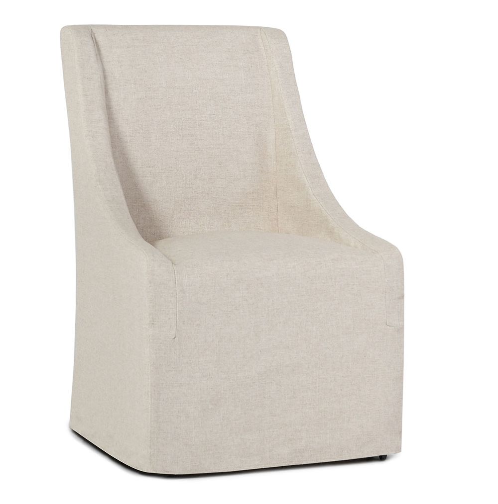 Warwick Upholstered Rolling Dining Chair