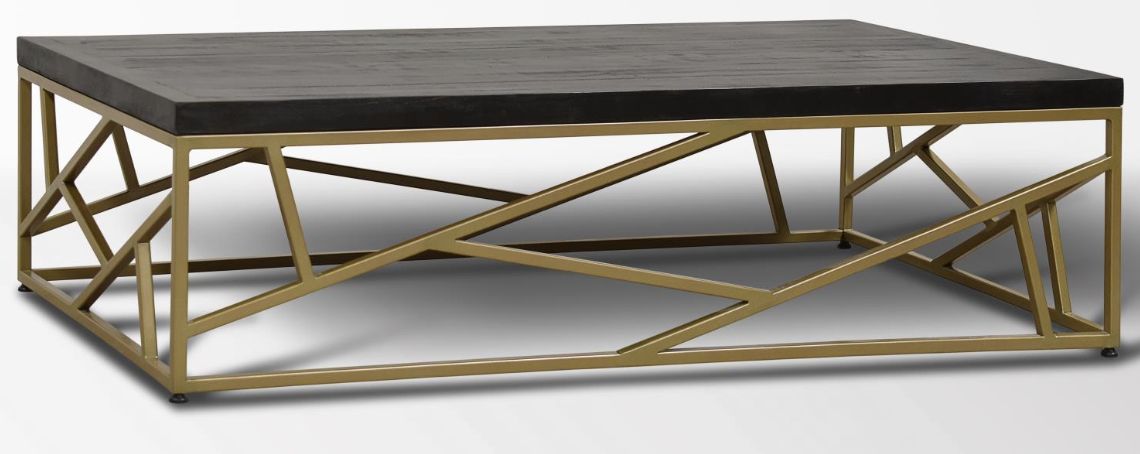 Croft Cocktail Table W/Gold Base 60&quot;X32&quot;