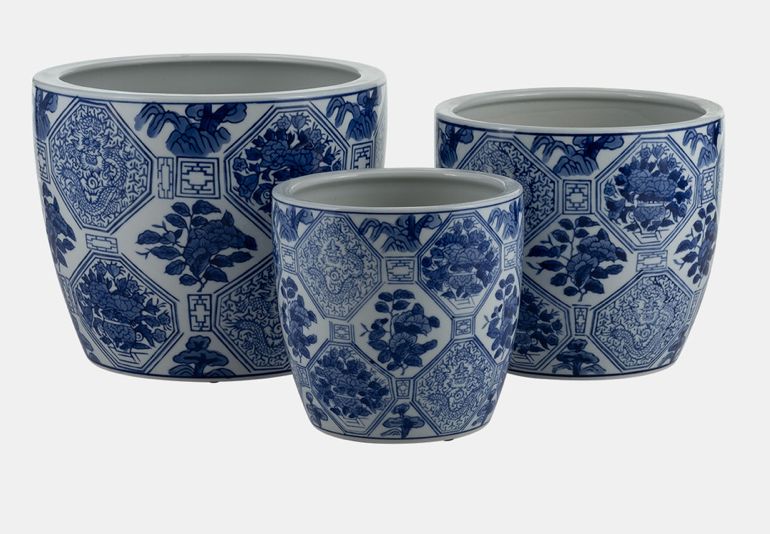 Blue/White Chinoiserie Planter 6&quot;