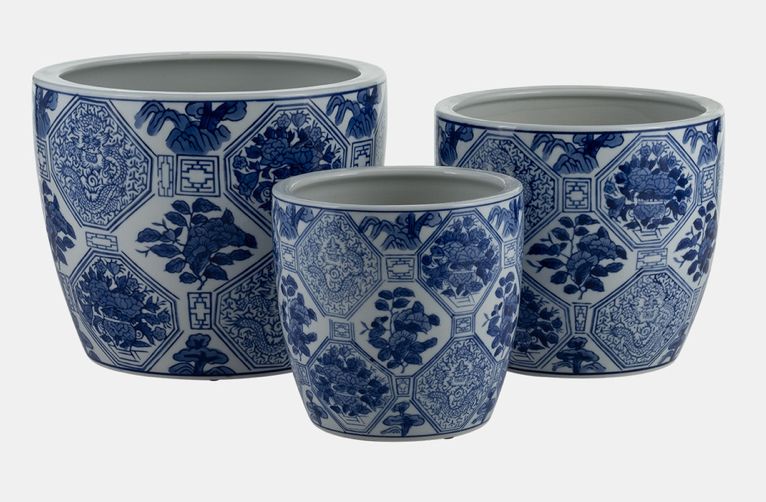 Blue/White Chinoiserie Planter 8&quot;