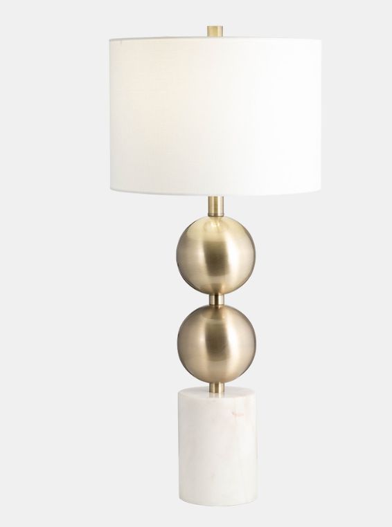 Gold/White Marble Stacking Orbs Table Lamp  30&quot;