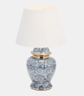 Blue/Gold Chinoiserie Table Lamp 19&quot;