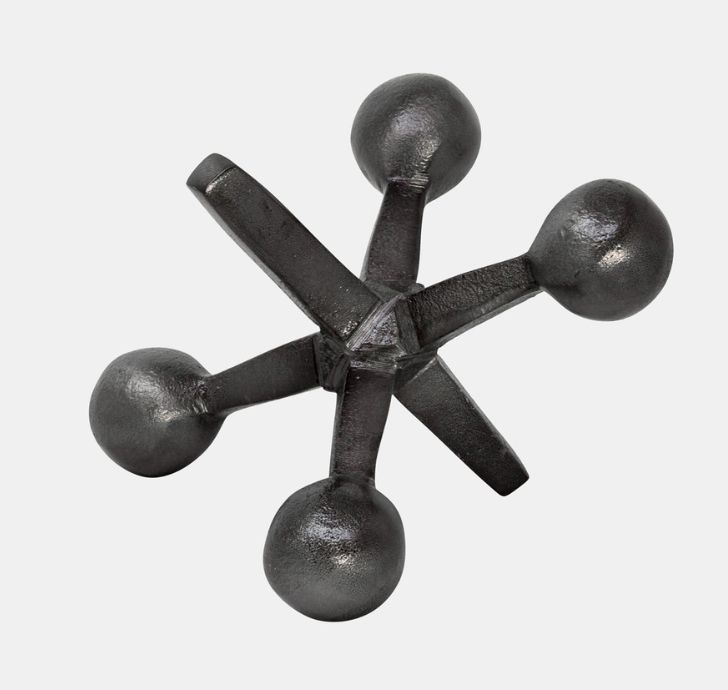 Gun Metal Jacks Decor 5&quot;