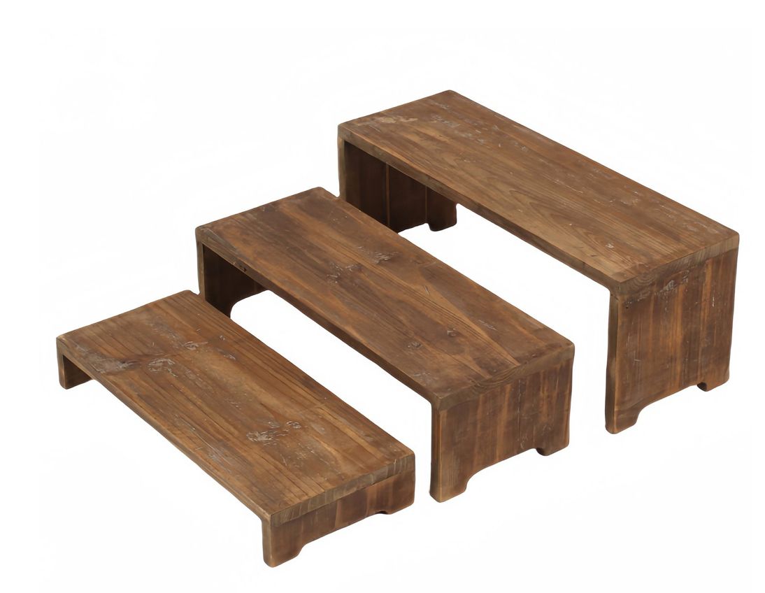 Wooden Nesting Table Risers S/3