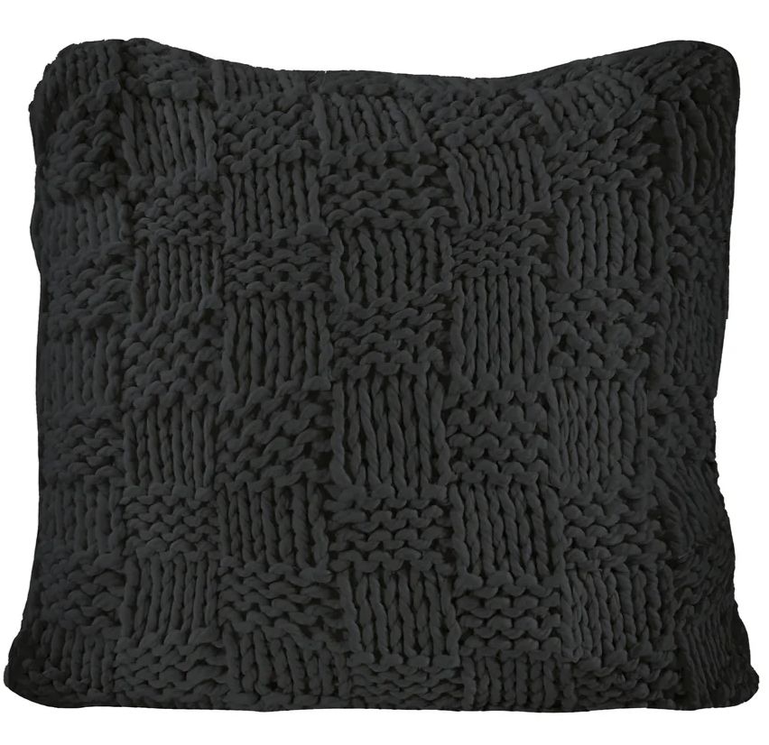 Chess Knit Euro Sham Black