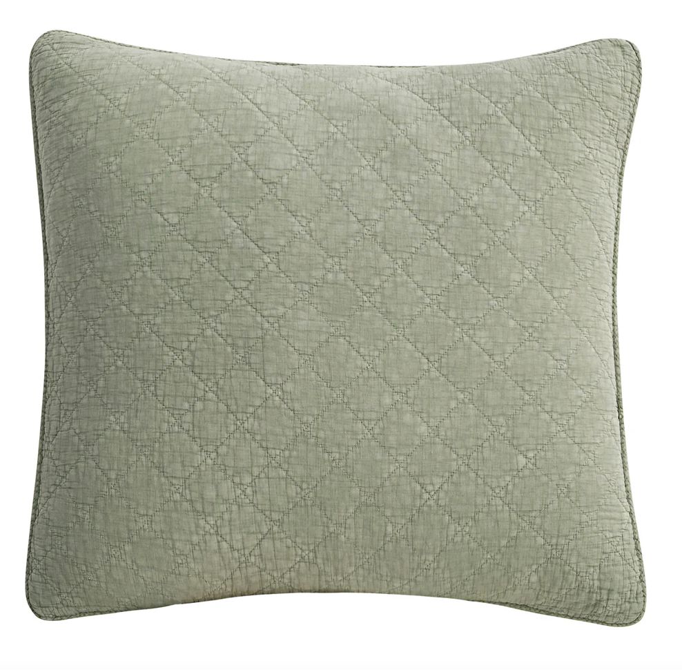 Stonewashed Cotton Gauze Euro Sham Celadon