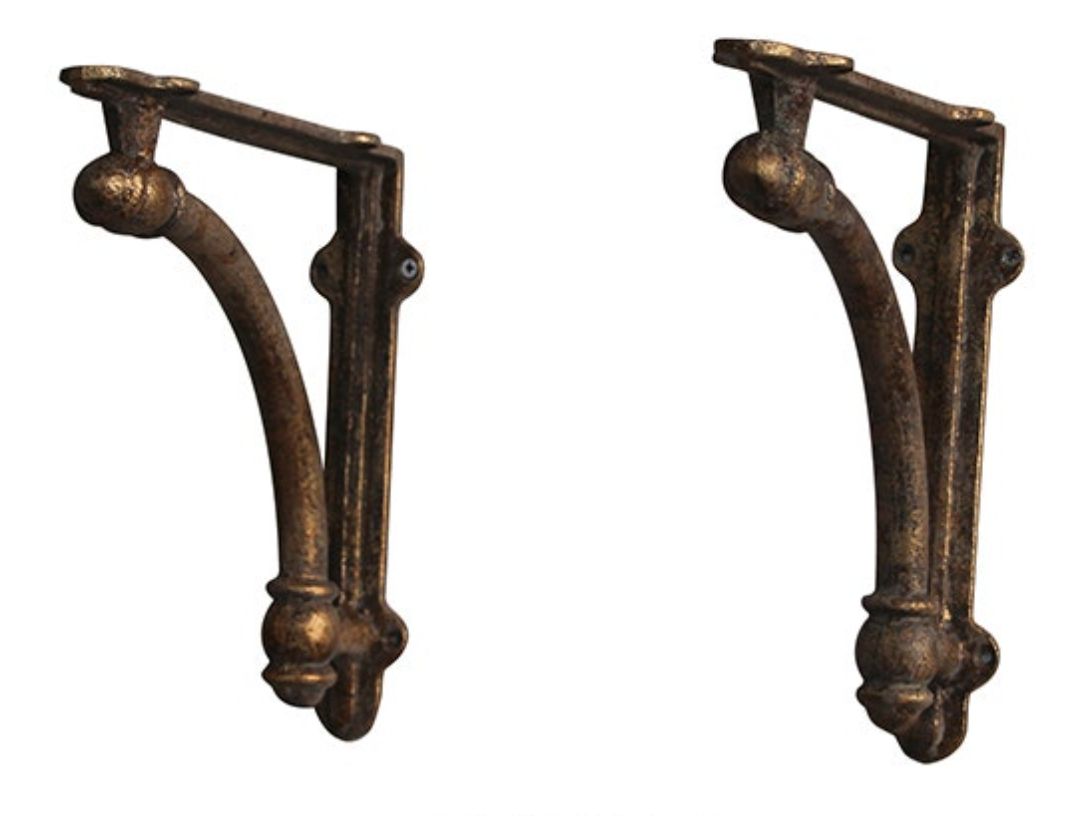Aged Metal Shelf Brackets Set/2