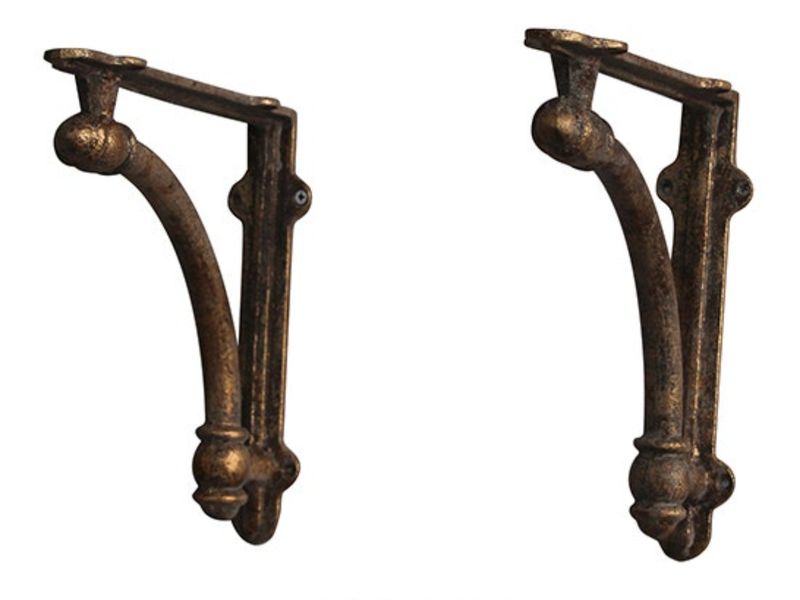 Aged Metal Shelf Brackets Set/2