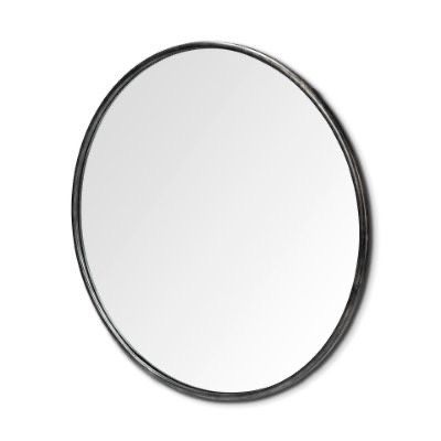 Piper 47.2&quot; Hammered Metal Blk Mirror