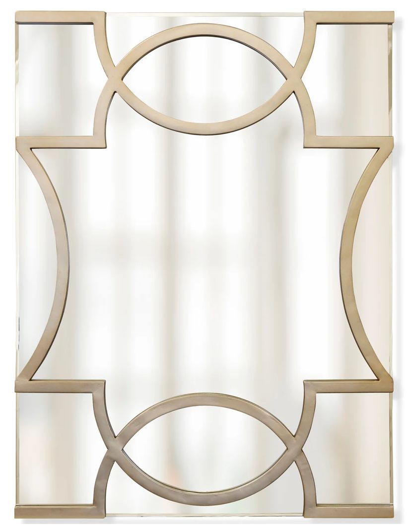 Champagne Metal Frame Glass Beveled Mirror