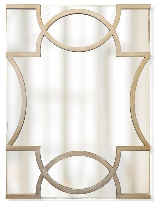 Champagne Metal Frame Glass Beveled Mirror