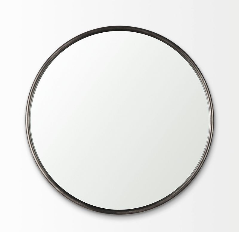 Piper 47.2" Hammered Metal Blk Mirror