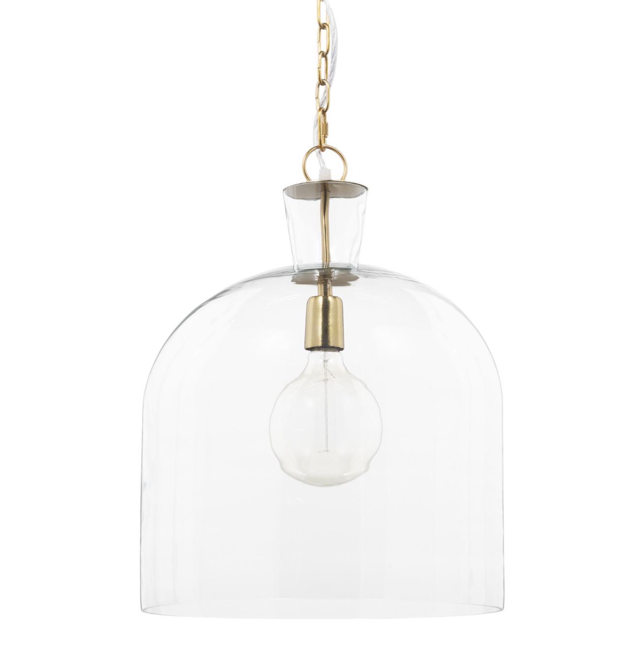 Sadan Clear Glass W/Gold Pendant Large