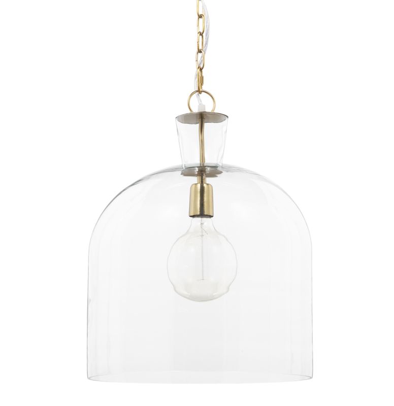 Sadan Clear Glass W/Gold Pendant Large