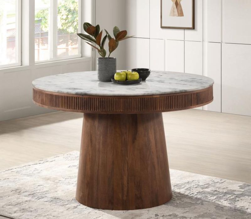 46" Marble Top Round Dining Table