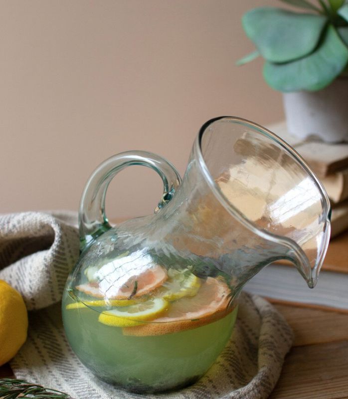Small Glass Tilted Pitcher