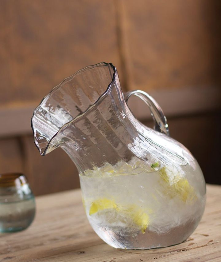 Ribbed Tilted Pitcher