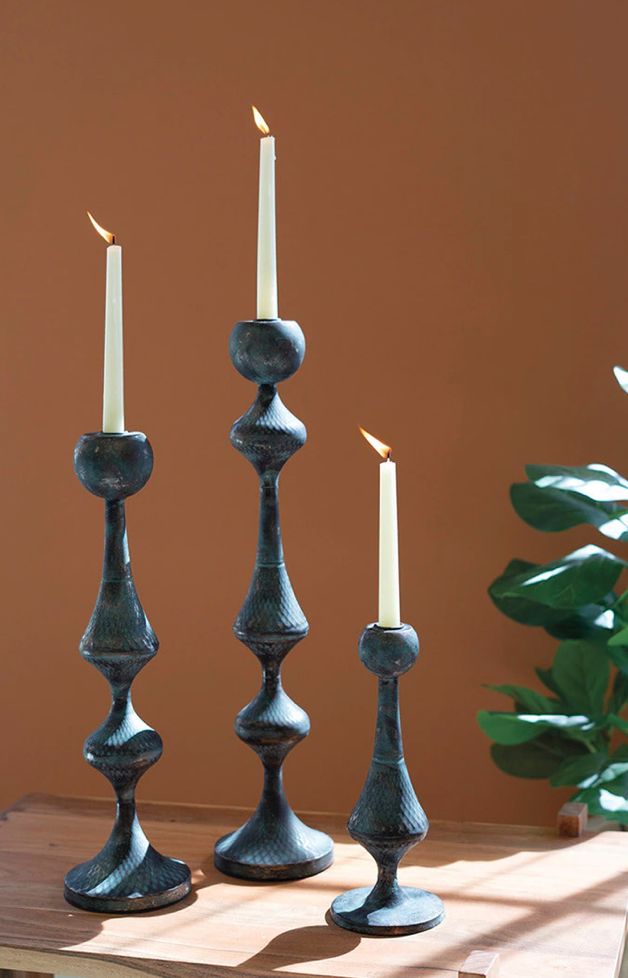 Metal Candle Towers S/3