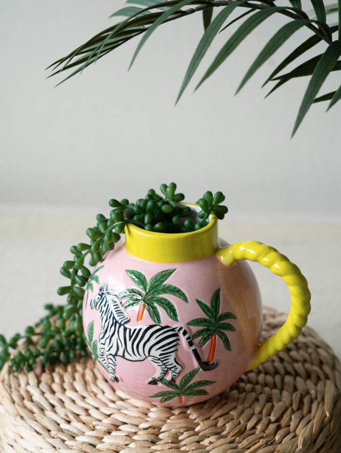 Ceramic Zebra Pitcher