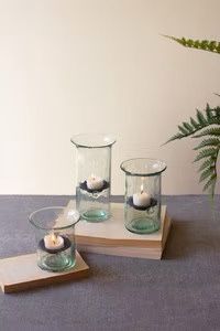 S/3 Glass Votive Cylinders