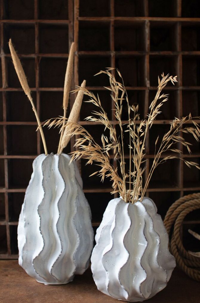 Small Ceramic Ruffle Vase