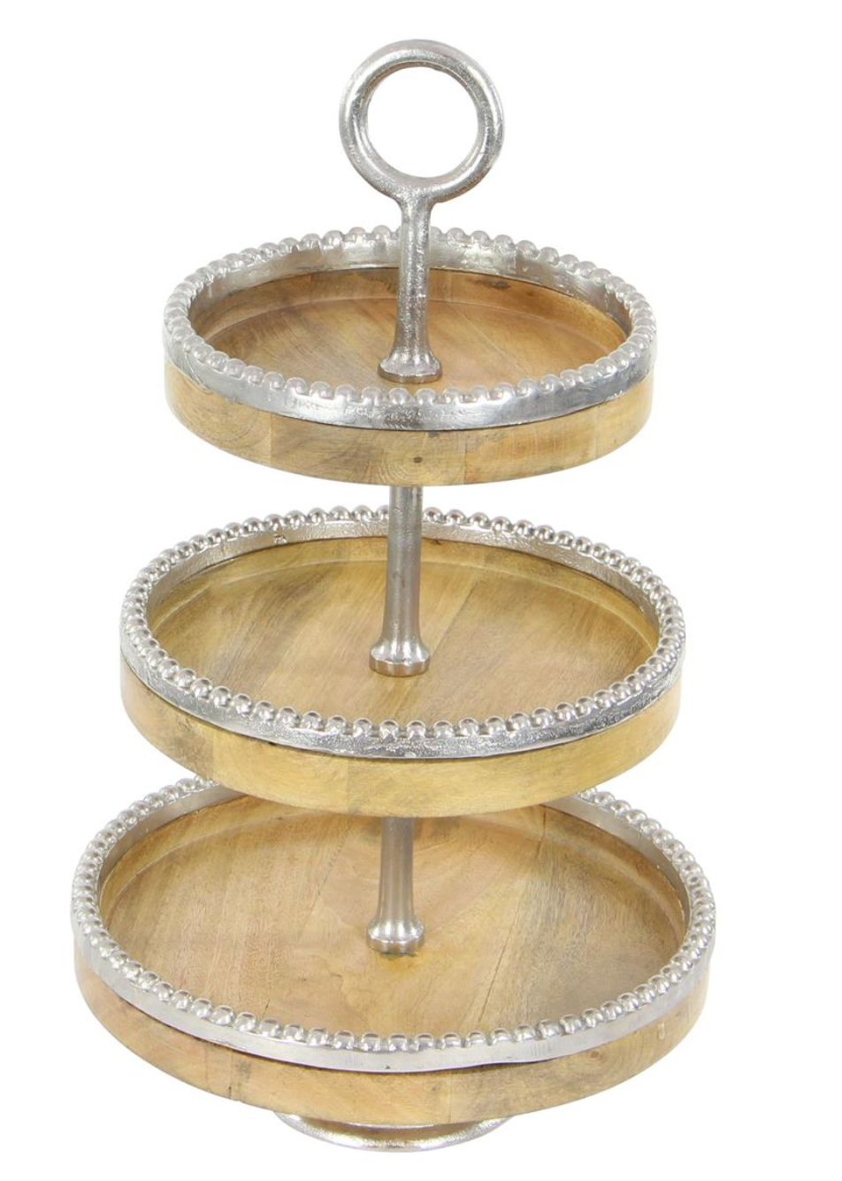 Brown Mango Wood 3 Level Tiered Server