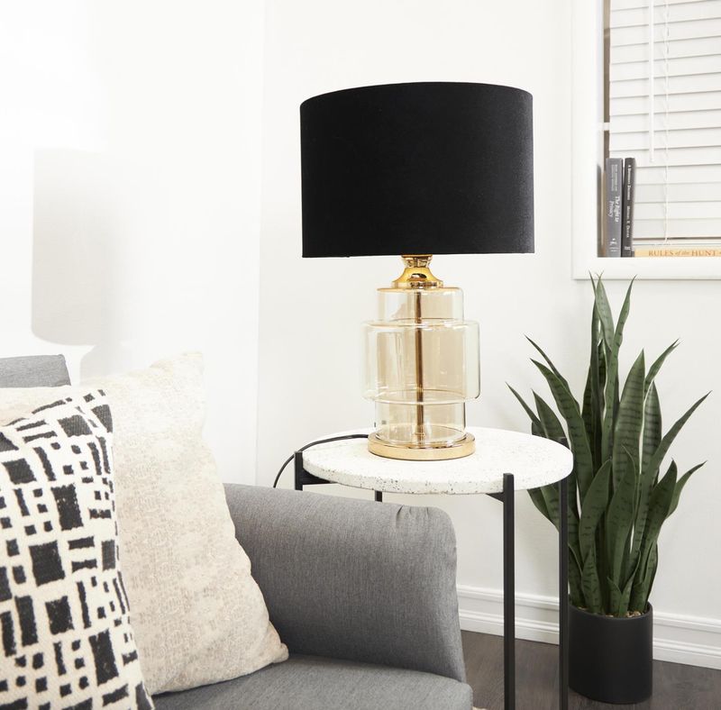 Gold Glass Transparent Base Table Lamp