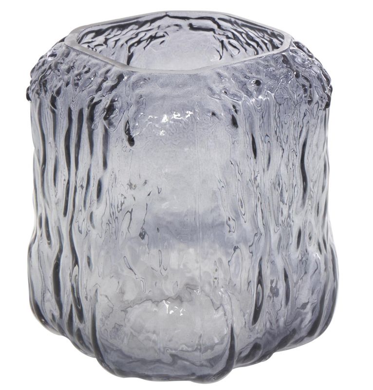 Gray Glass Handmade Dimensional Textured Square