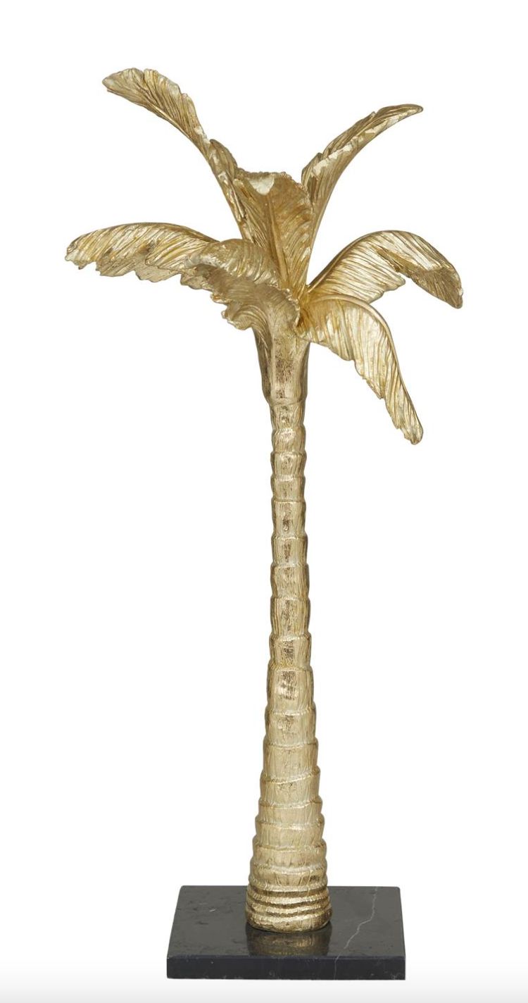 Gold Polystone Palm Tree Decorative Sculpture